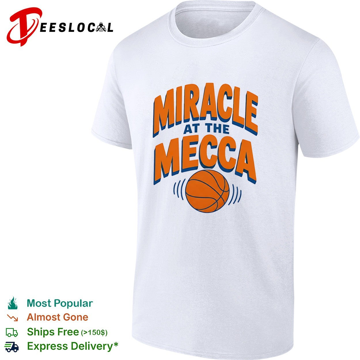 Miracle at the Mecca New York Knicks basketball bold arch text shirt