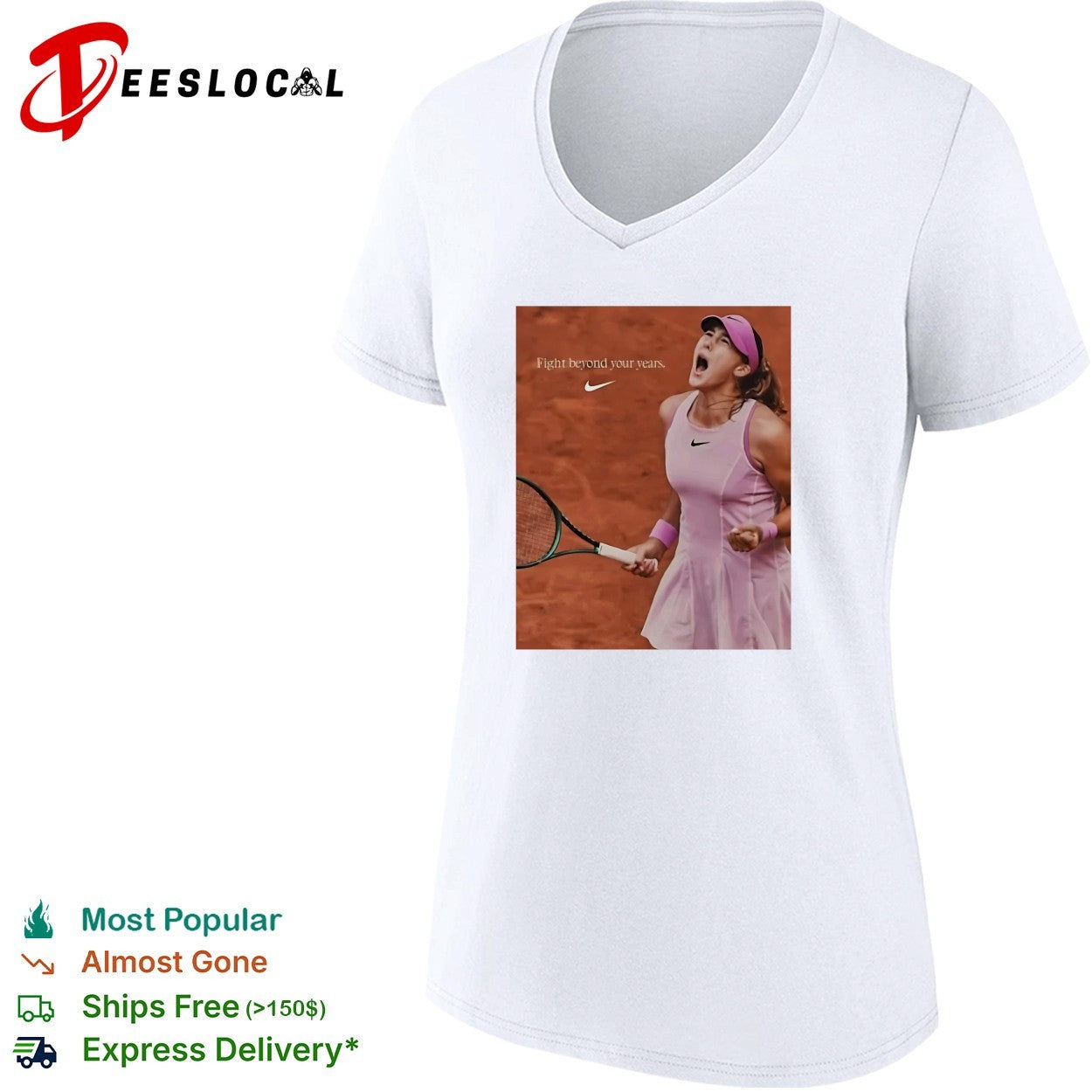 Mirra Andreeva Nike Fight beyond your years tennis player shirt