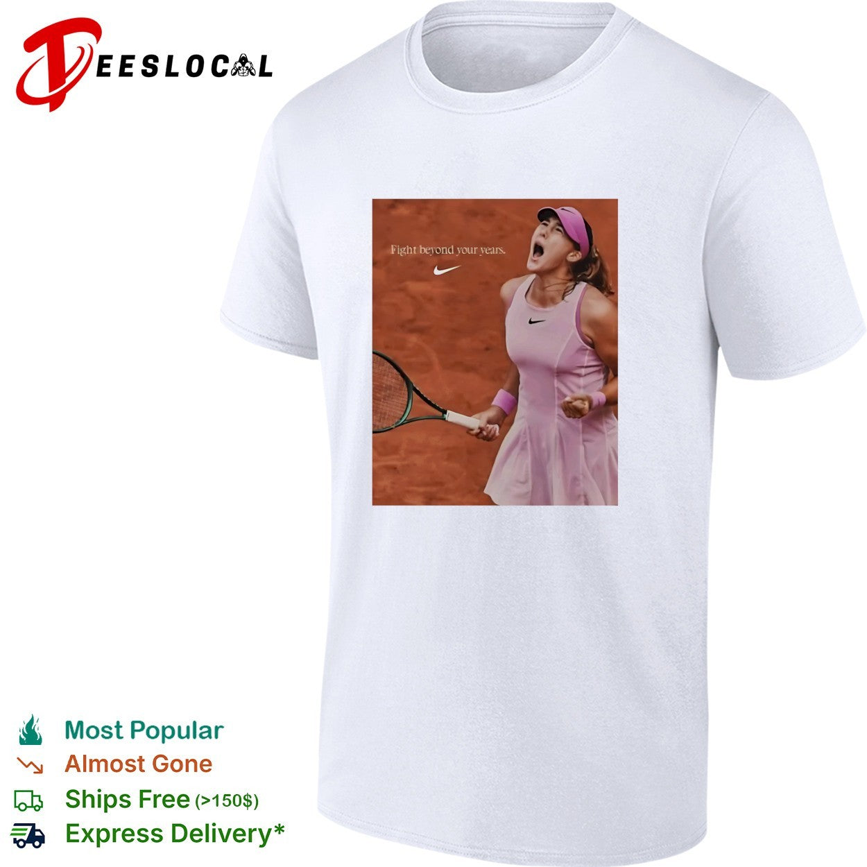 Mirra Andreeva Nike Fight beyond your years tennis player shirt