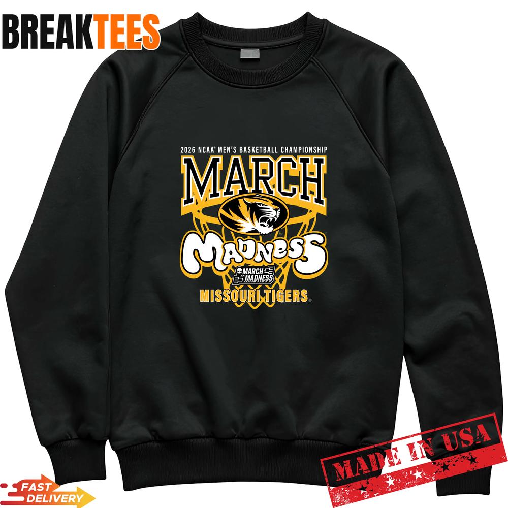 Missouri Tigers 2026 March Madness Basketball Champions Bold Fan T-Shirt