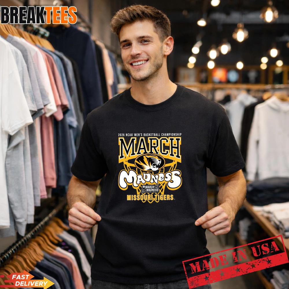 Missouri Tigers 2026 March Madness Basketball Champions Bold Fan T-Shirt