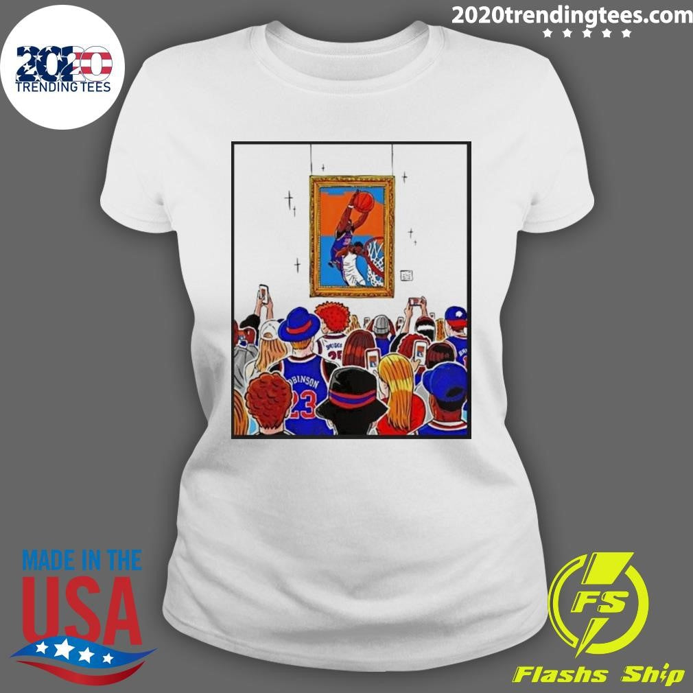 Mitchell Robinson New York Knicks Dunks Over Joel Embiid Shirt