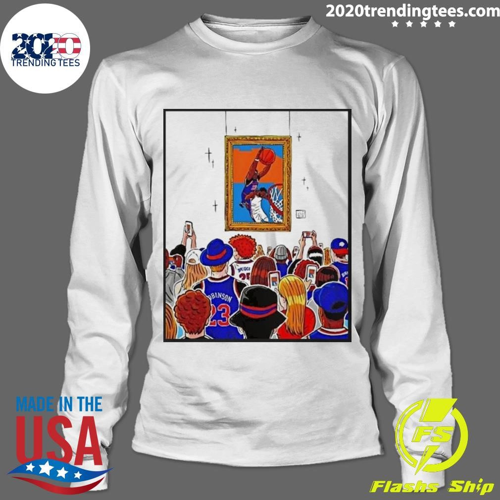 Mitchell Robinson New York Knicks Dunks Over Joel Embiid Shirt