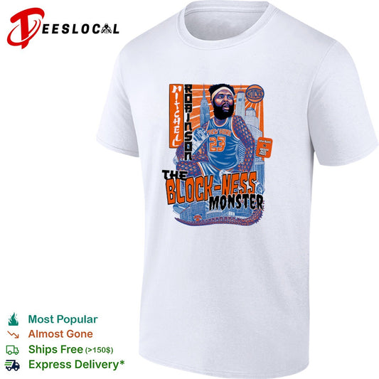 Mitchell Robinson New York Knicks NBA The Block Ness Monster parody shirt