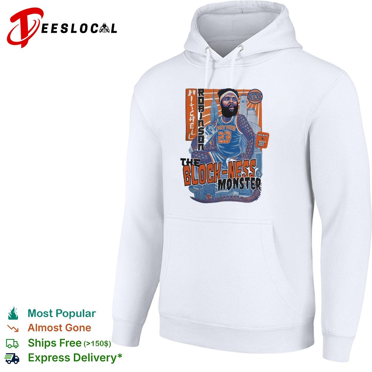 Mitchell Robinson New York Knicks the Block Ness Monster player 23 shirt