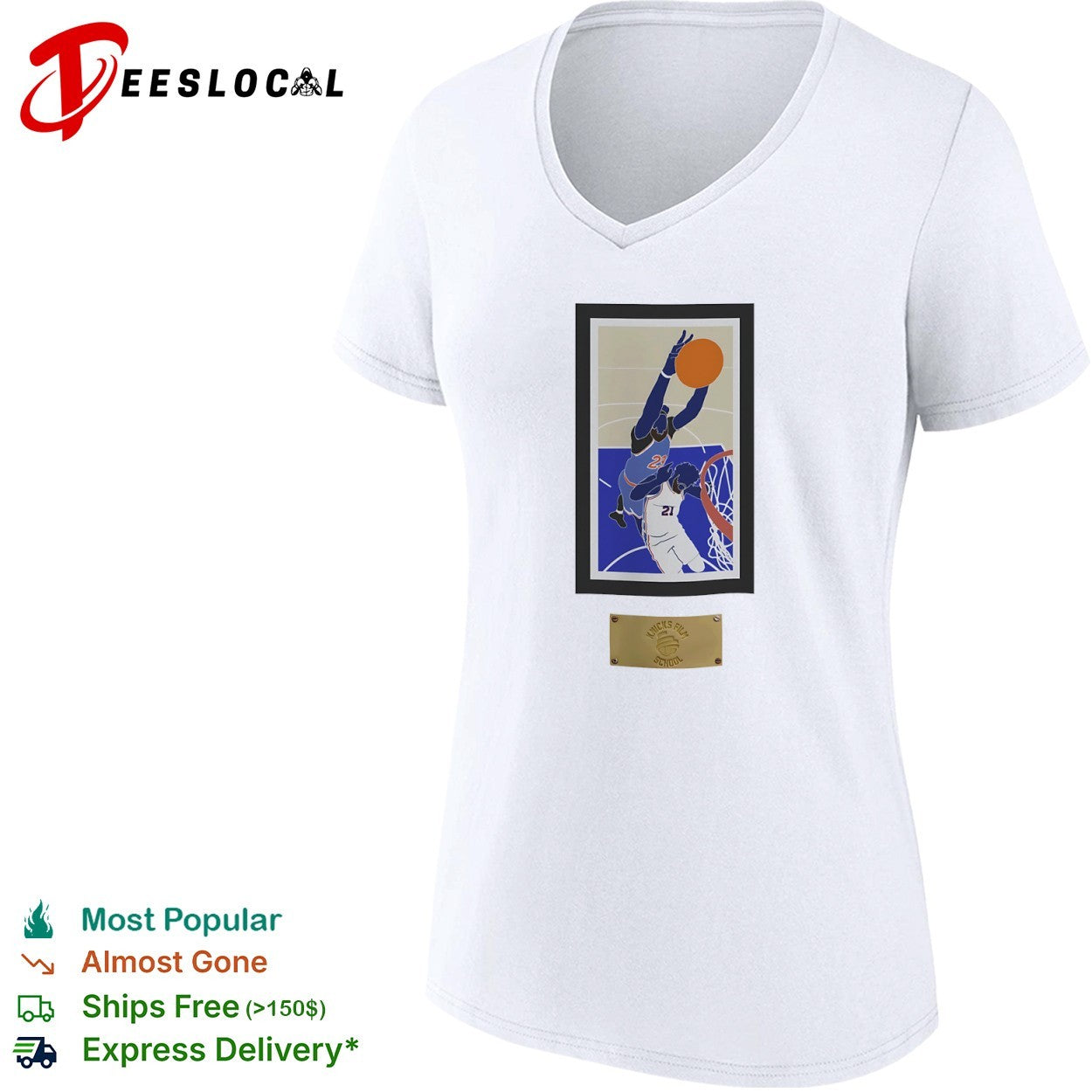 Mitchell Robinson and Joel Embiid New York Knicks Philadelphia 76ers NBA shirt