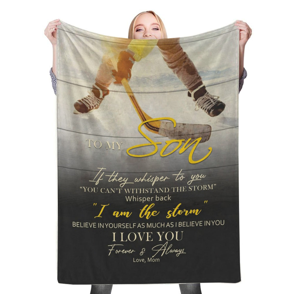 Mom To my Son Fleece Throw Blanket