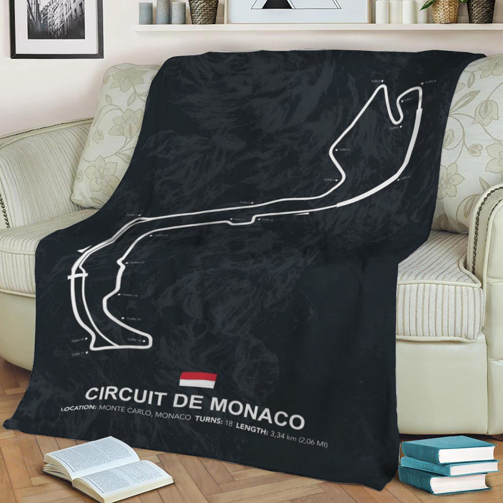 Monaco Circuit Fleece Throw Blanket