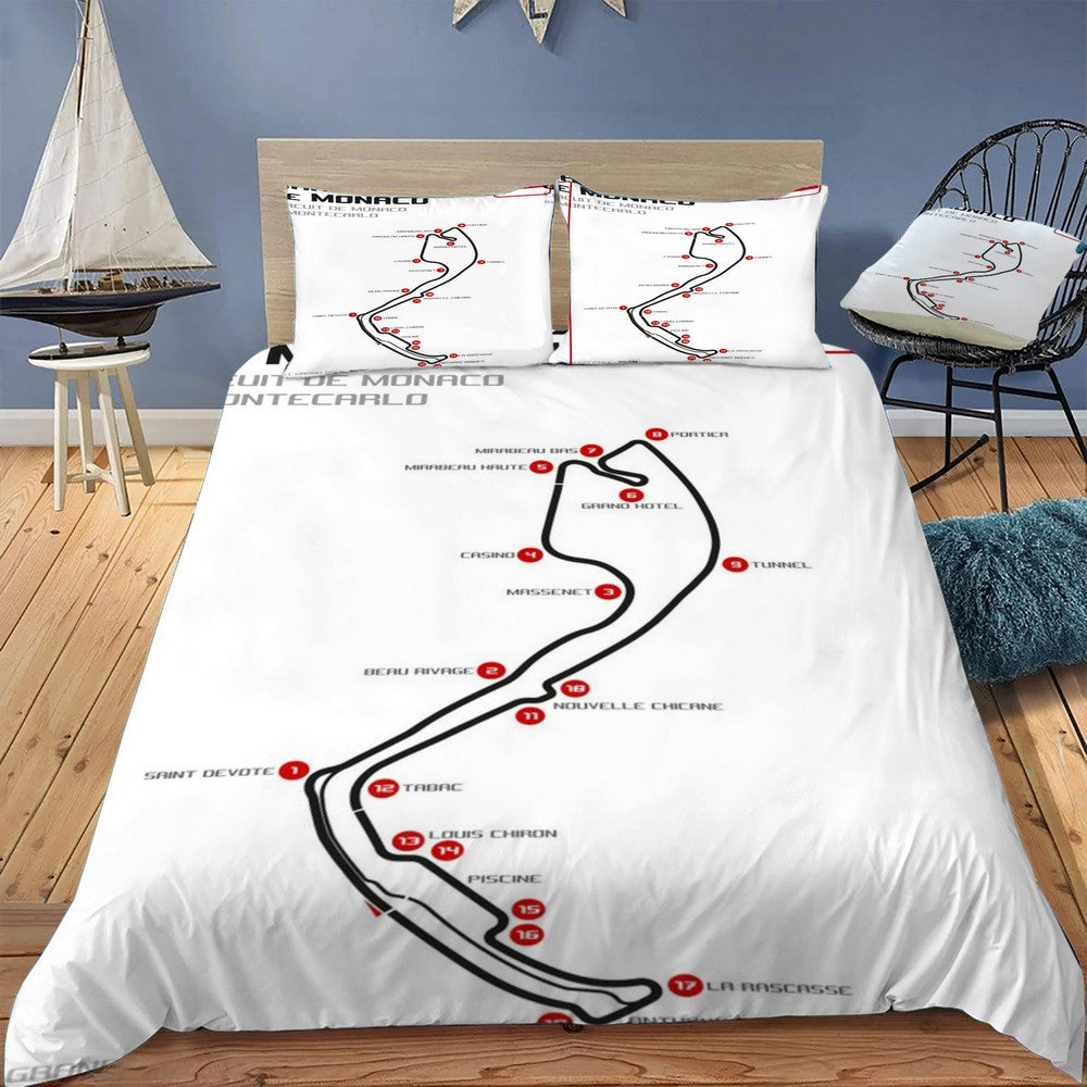 Monaco Grand Prix Bedding Set (Duvet Cover & Pillow Shams)