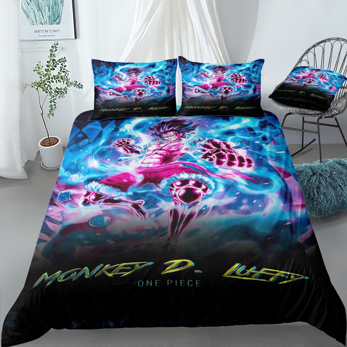 Monkey D Luffy Bedding Set (Duvet Cover & Pillow Shams)