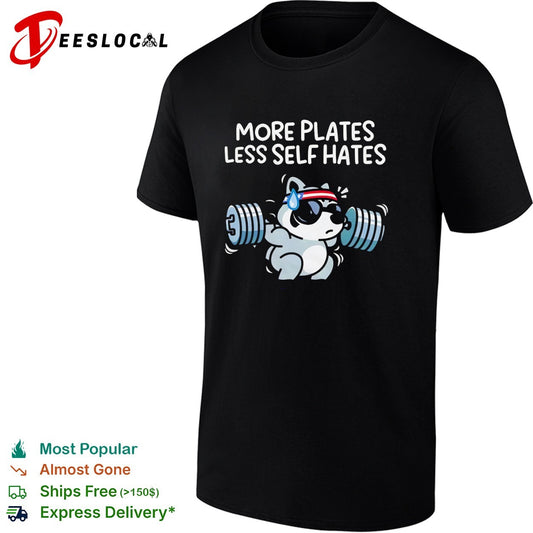 More Plates Less Self Hates Raccoon Lifting Workout Bodybuilding Gym shirt
