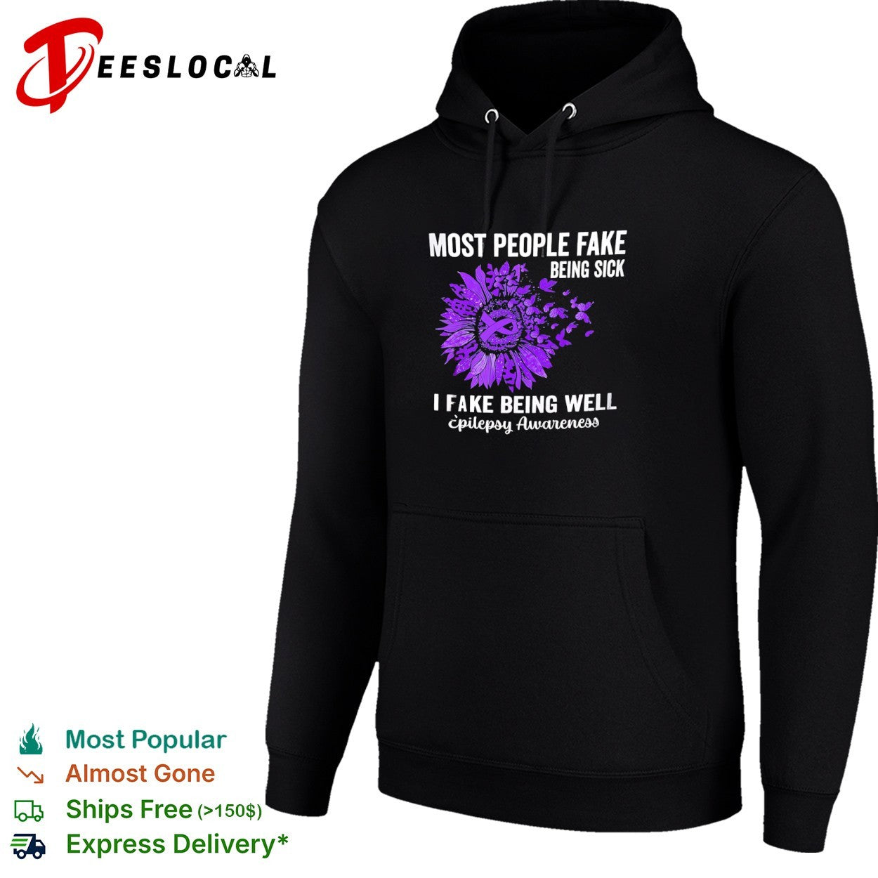 Most People Fake Being Sick I Fake Being Well Epilepsy Awareness Sunflower shirt