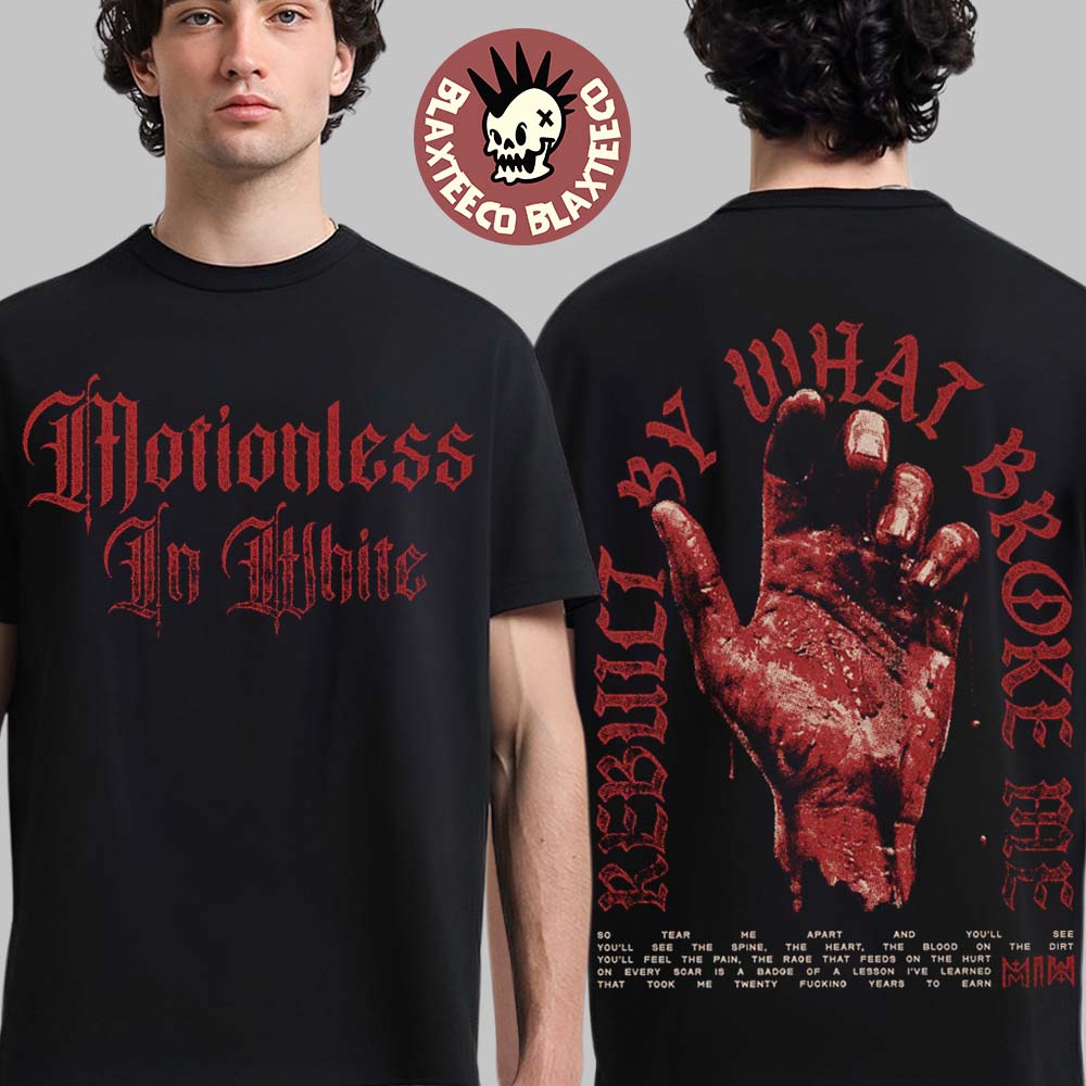 Motionless In White Decade Album Merch Rebuilt By What Broke Me T-Shirt