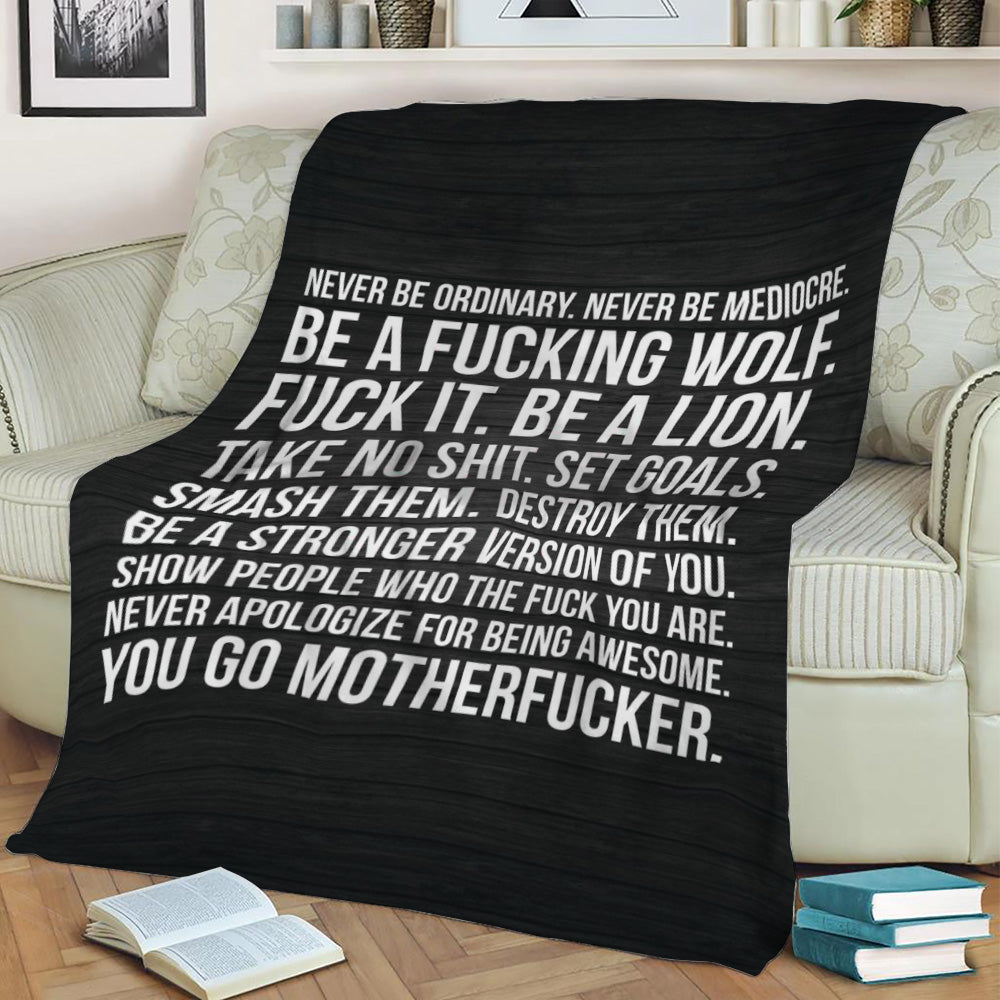 Motivational Words Fleece Throw Blanket