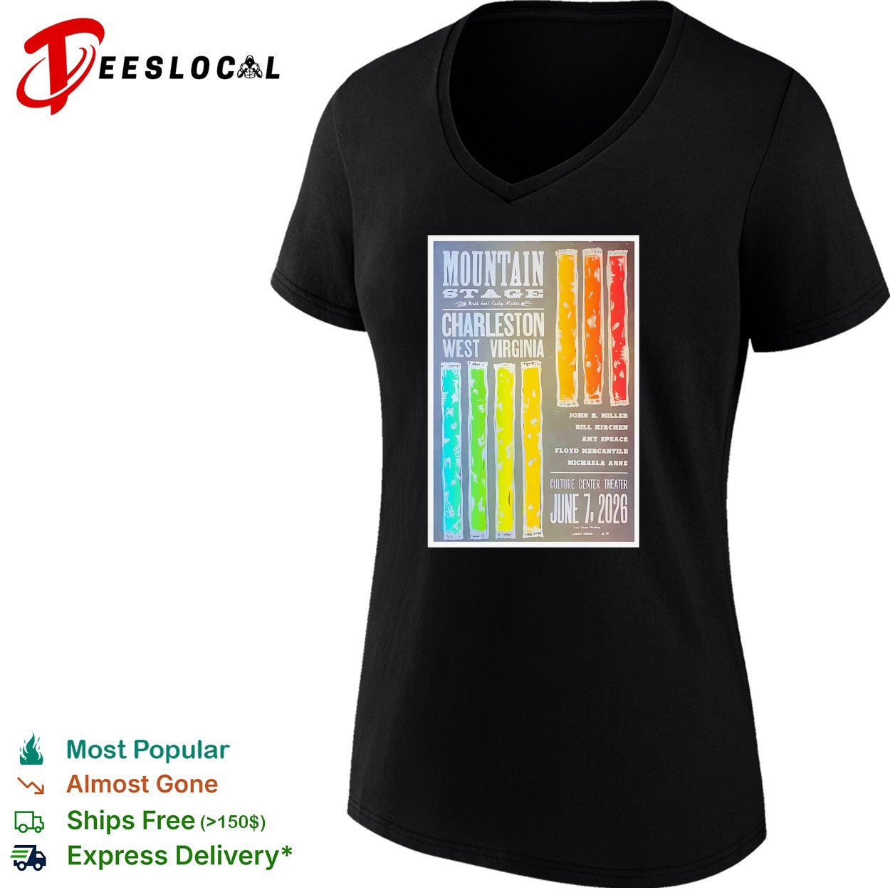 Mountain Stage Charleston West Virginia John R Miller Bill Kirchen Amy Speace shirt