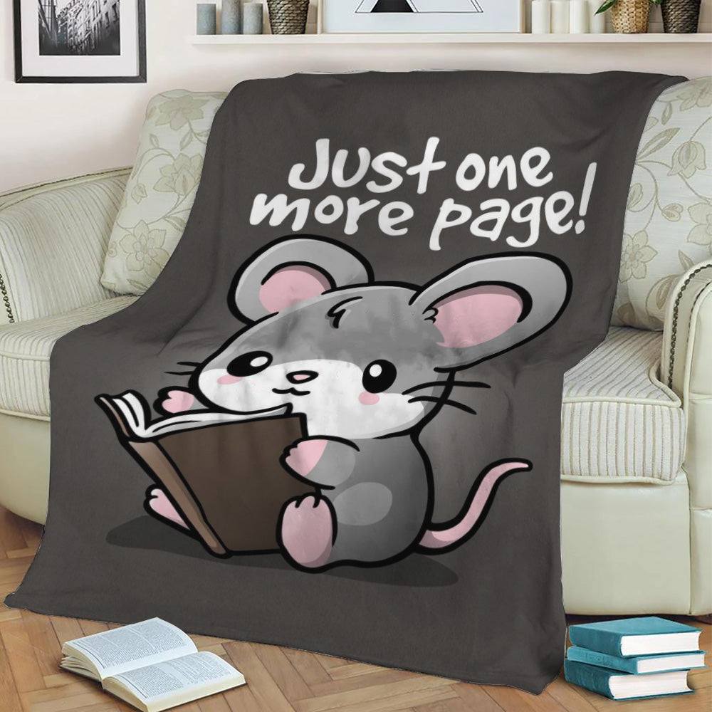 Mouse one more page Fleece Throw Blanket