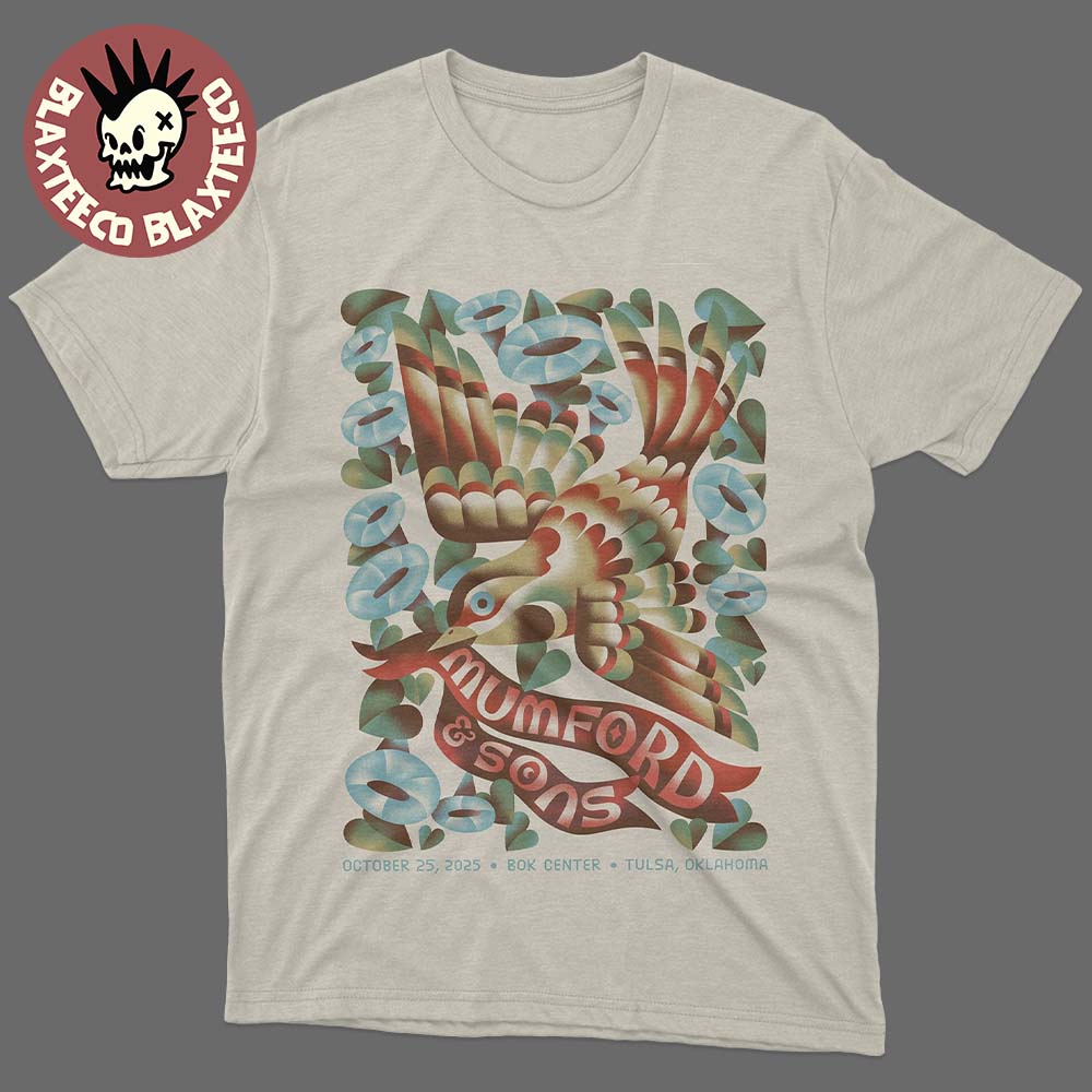 Mumford And Sons Tulsa Oklahoma 2025 Event Poster At Bok Center On October 25 2025 T-Shirt