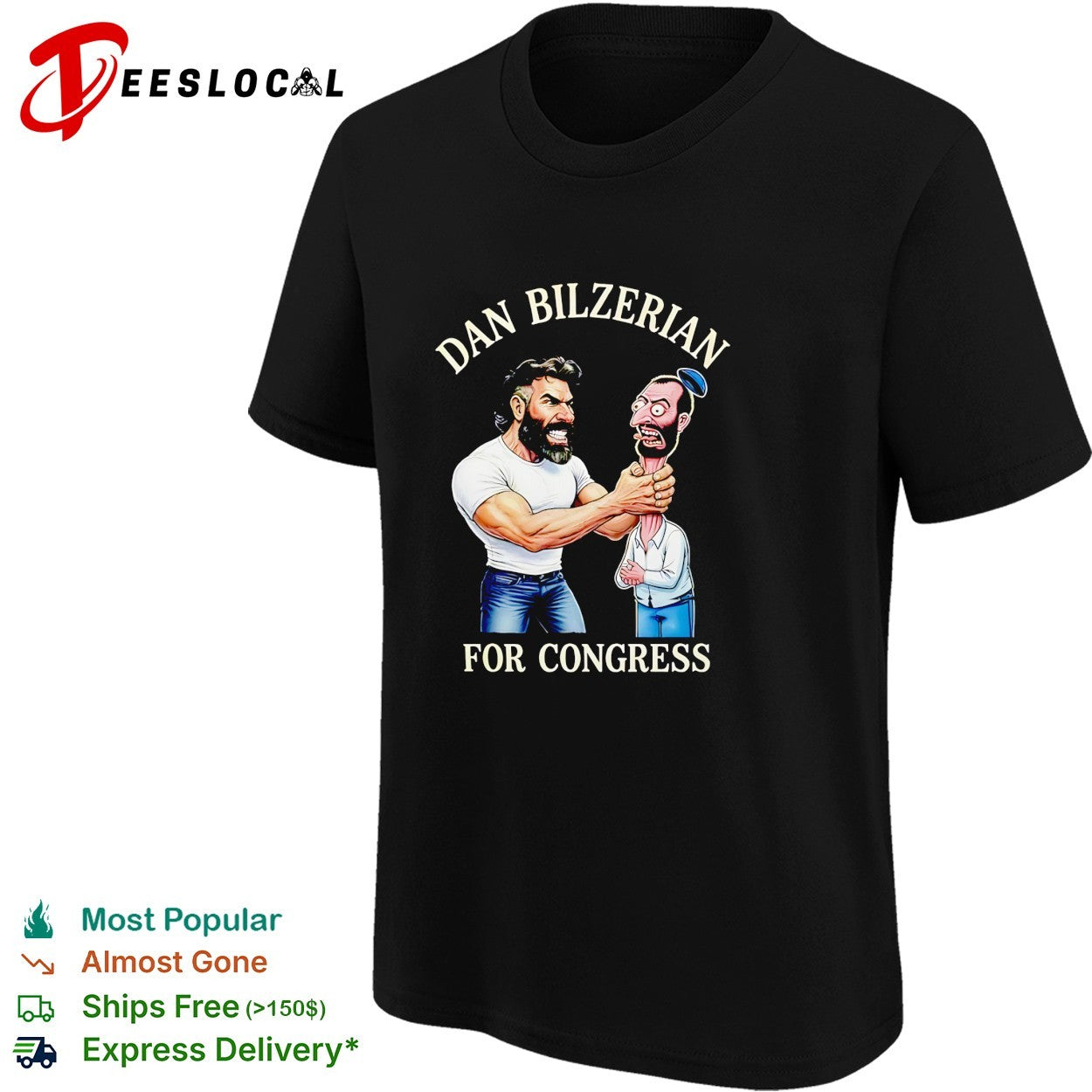 Muscular influencer for Congress parody puppet caricature political humor shirt