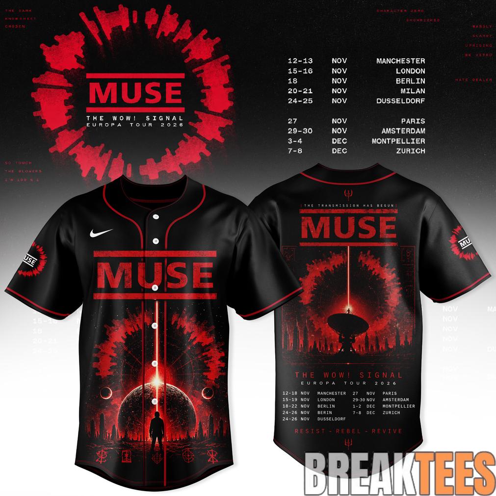 Muse – The Wow! Signal Europa Tour 2026 Baseball Jersey