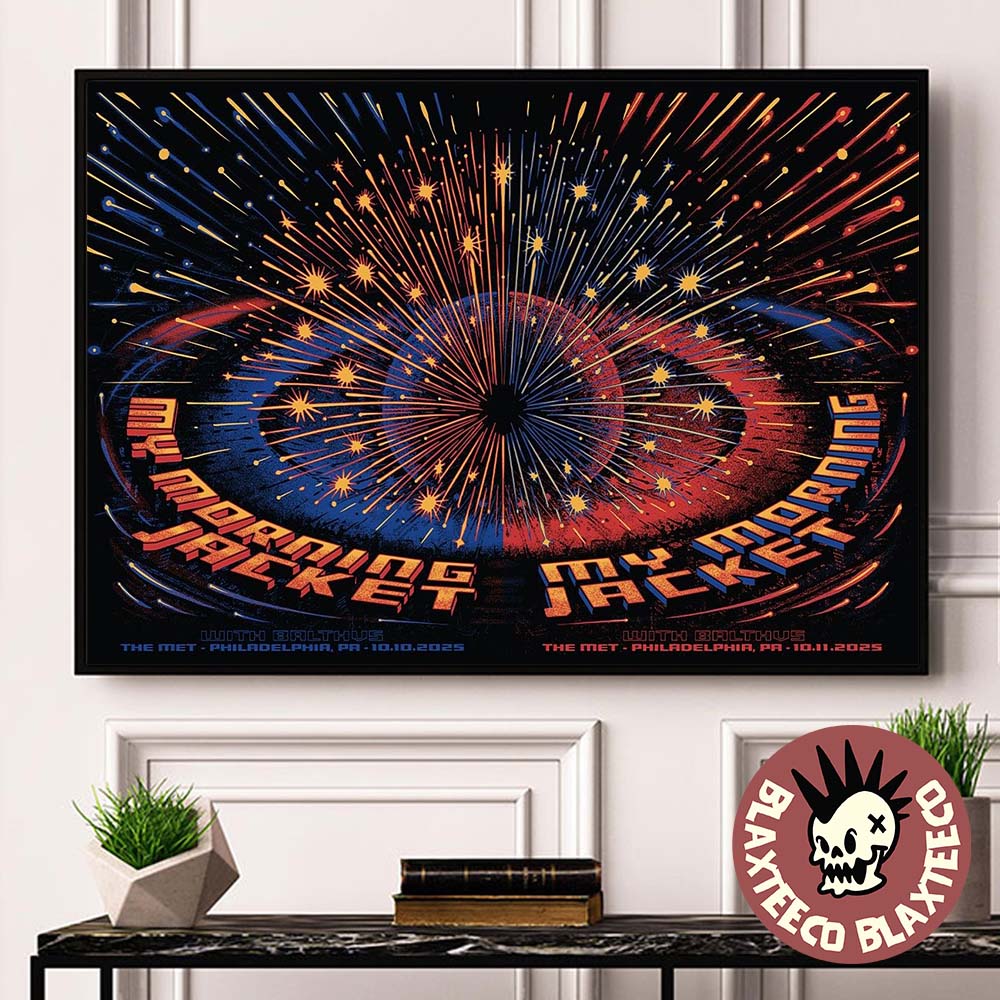 My Morning Jacket Philadelphia PA 2025 Night 1 And 2 Combined Venue Poster At The Met On October 10 And 11 2025 Landscape Poster Canvas