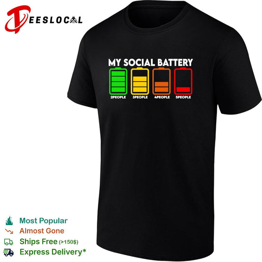 My social battery low around people 2 to 5 scale introvert funny shirt