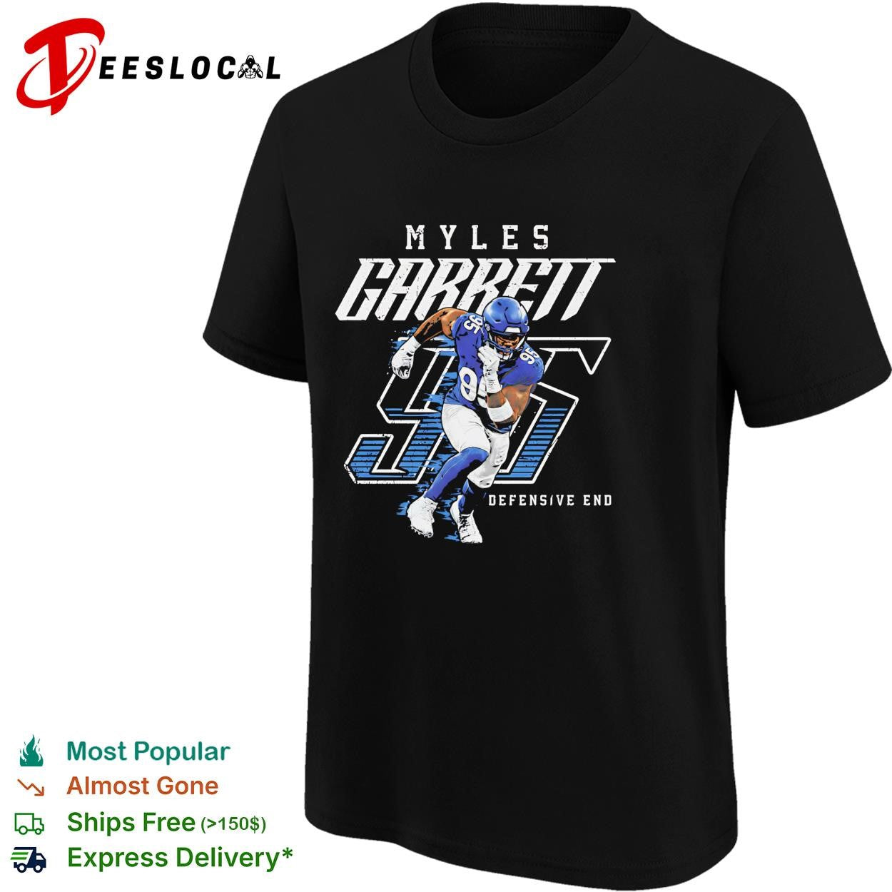 Myles Garrett 95 Cleveland Browns defensive end NFL sack graphic shirt