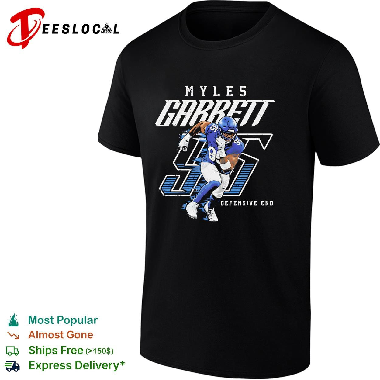 Myles Garrett 95 Cleveland Browns defensive end NFL sack graphic shirt