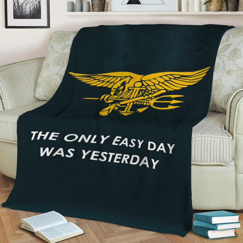 NAVY SEALS NO EASY DAY Fleece Throw Blanket