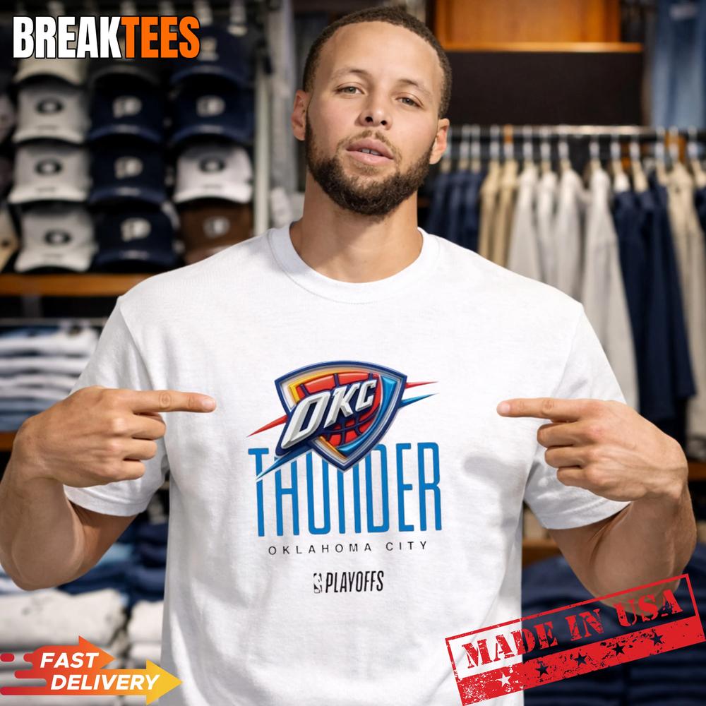 NBA Playoffs Oklahoma City Thunder Basketball Logo Graphic T-Shirt