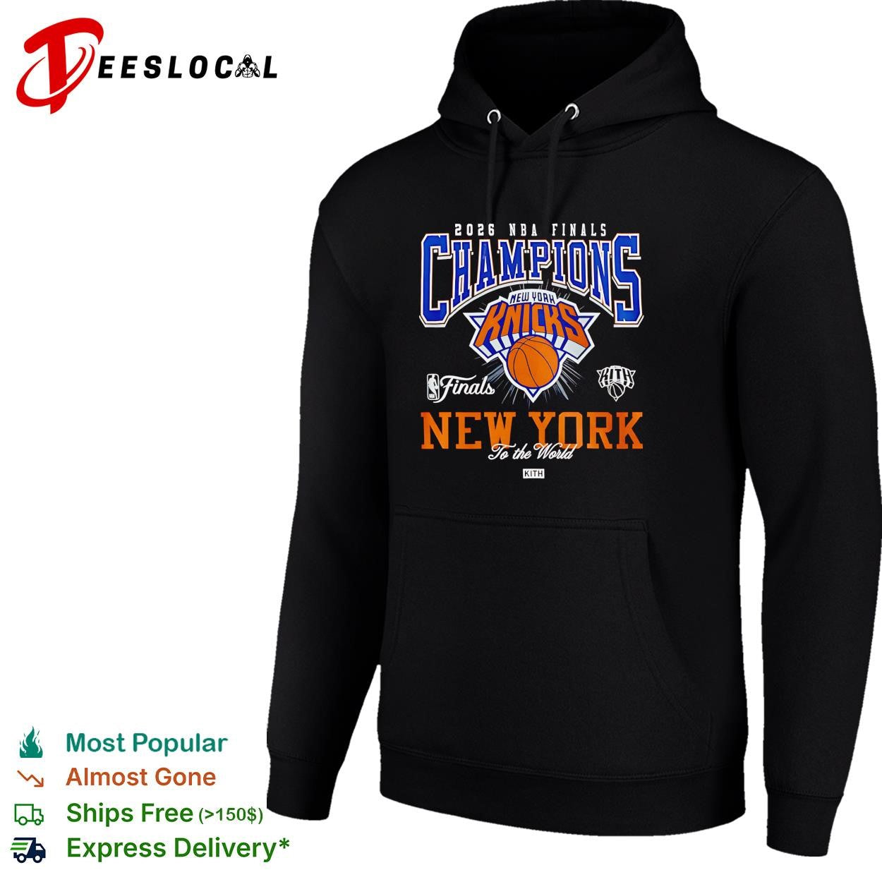 NBA finals champions New York Knicks 2026 crest badge bold basketball shirt