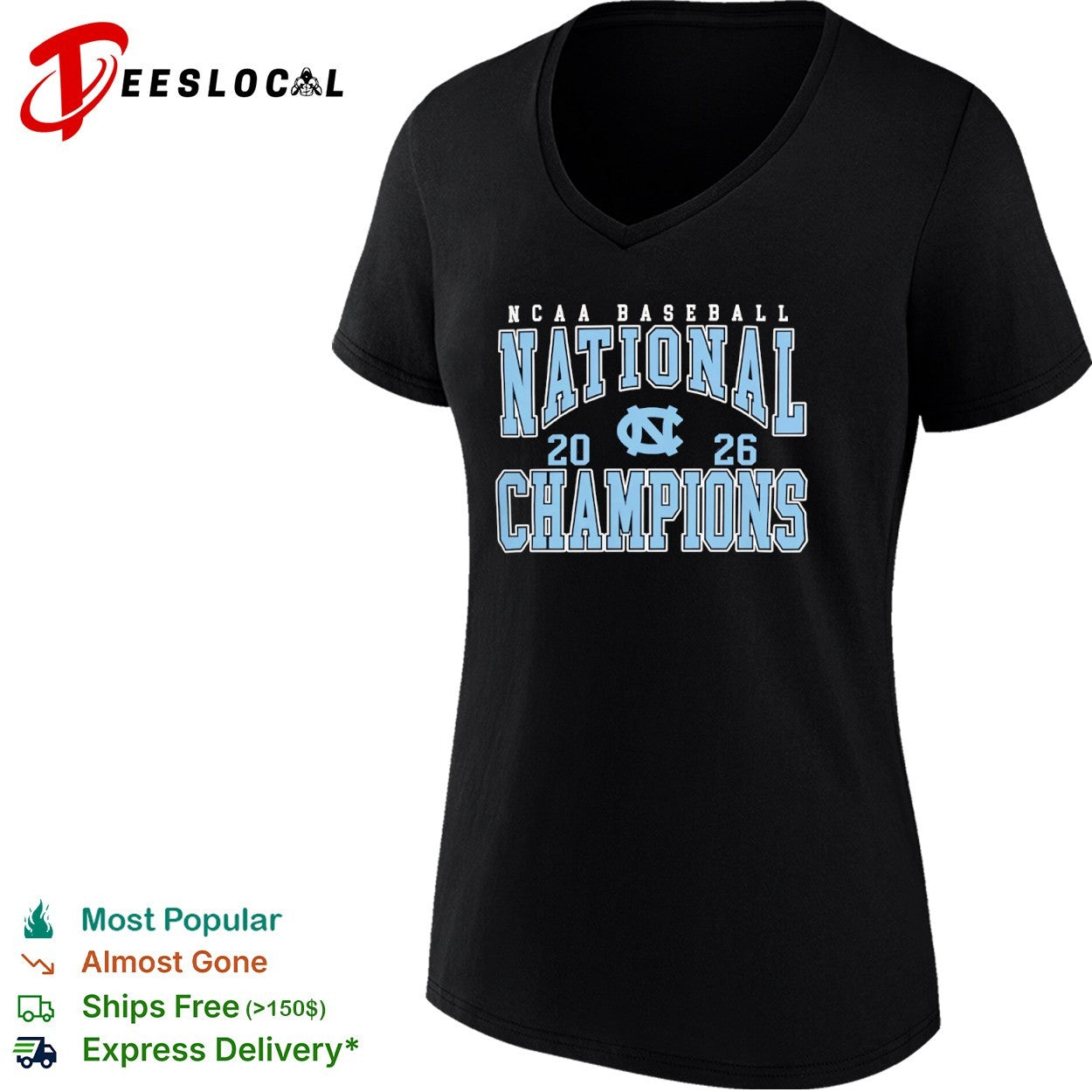 NCAA Baseball National Champions 2026 North Carolina Tar Heels logo shirt