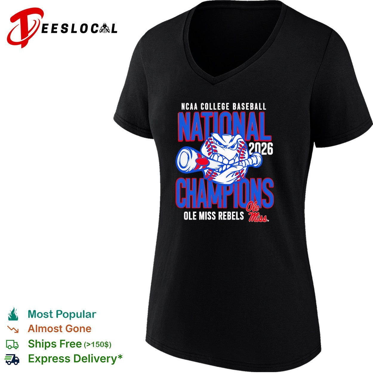 NCAA College Baseball National Champions 2026 Ole Miss Rebels shirt