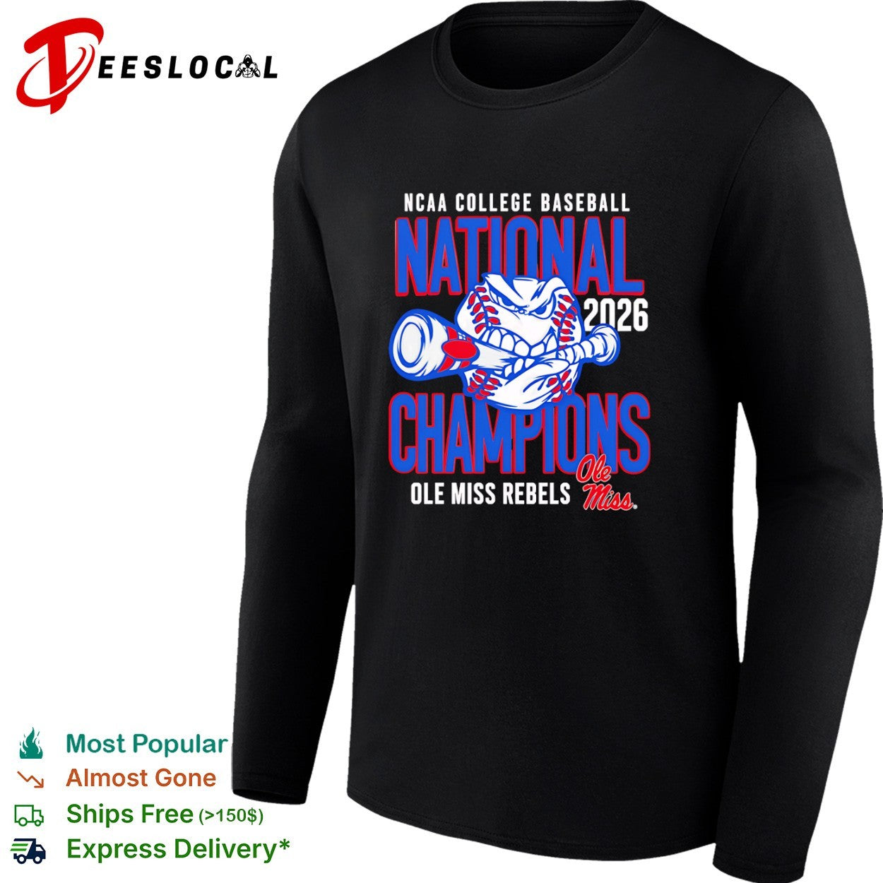 NCAA College Baseball National Champions 2026 Ole Miss Rebels shirt