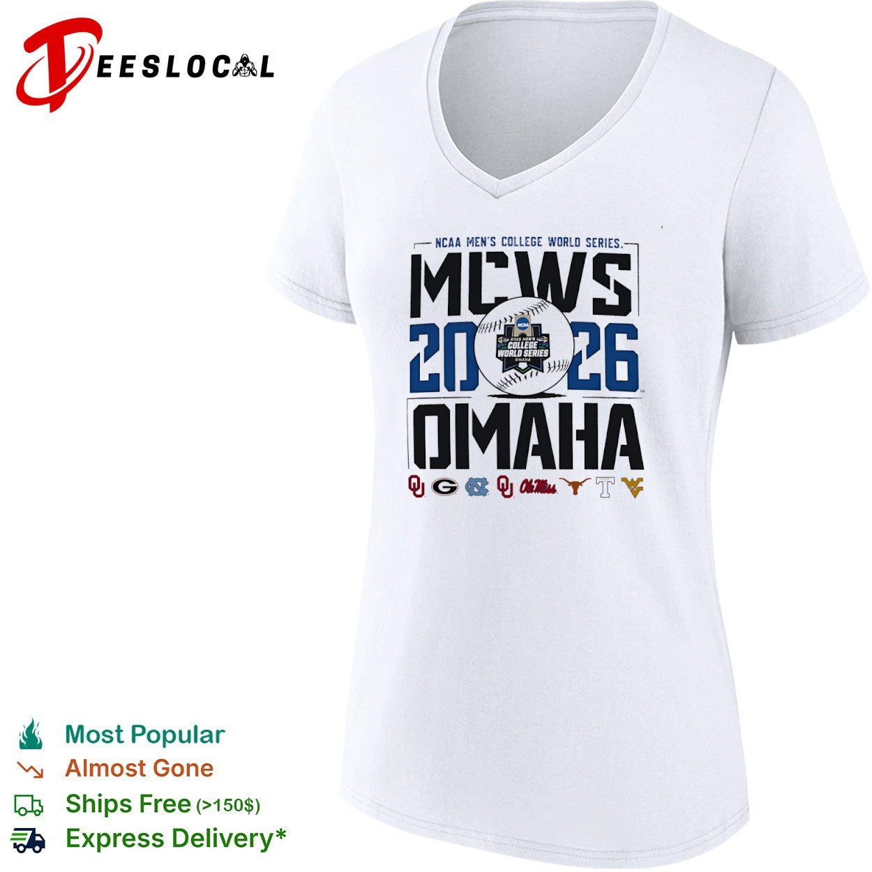 NCAA Mens College World Series 2026 Omaha Oklahoma Georgia North Carolina shirt