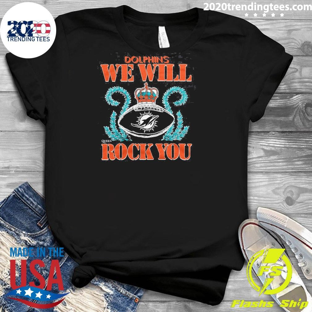 NFL 2026 Miami Dolphins Homage We Will Rock You Schedule Queen Tri-Blend Shirt