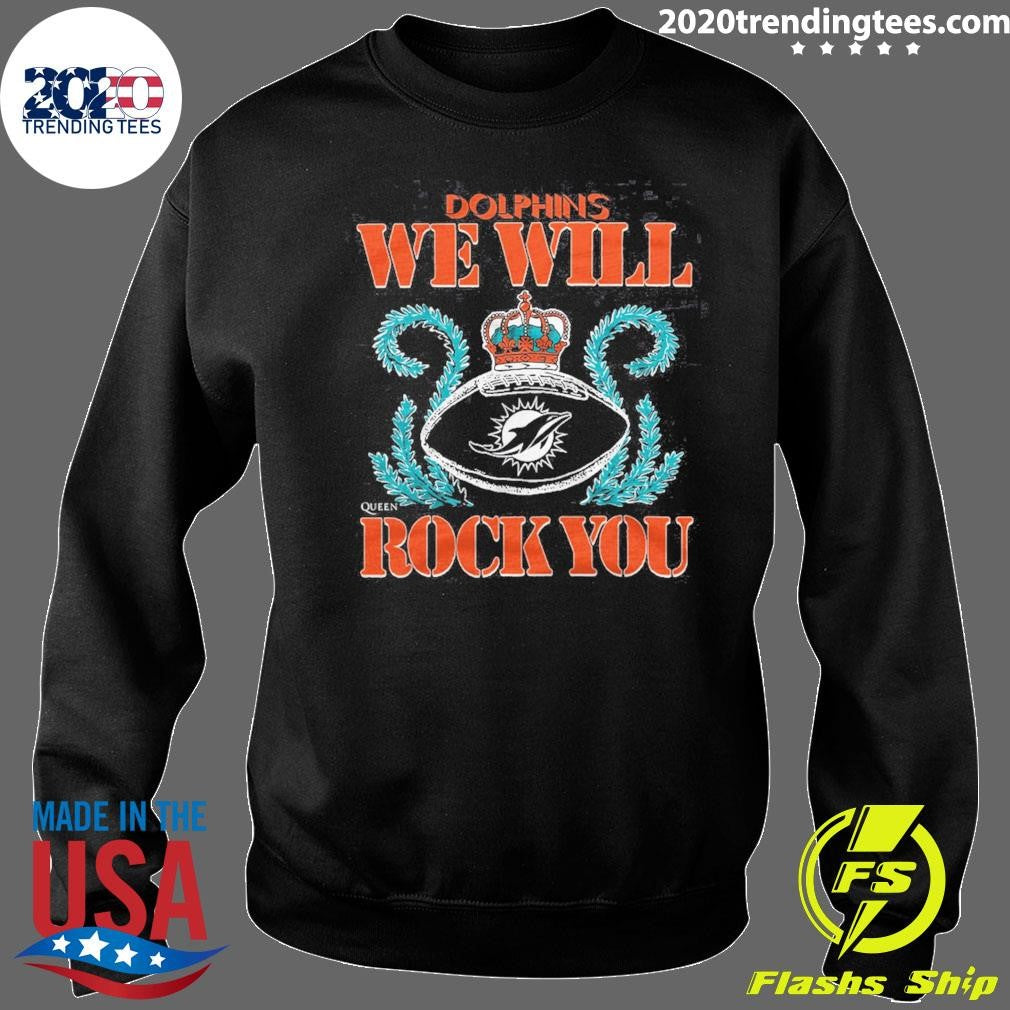 NFL 2026 Miami Dolphins Homage We Will Rock You Schedule Queen Tri-Blend Shirt