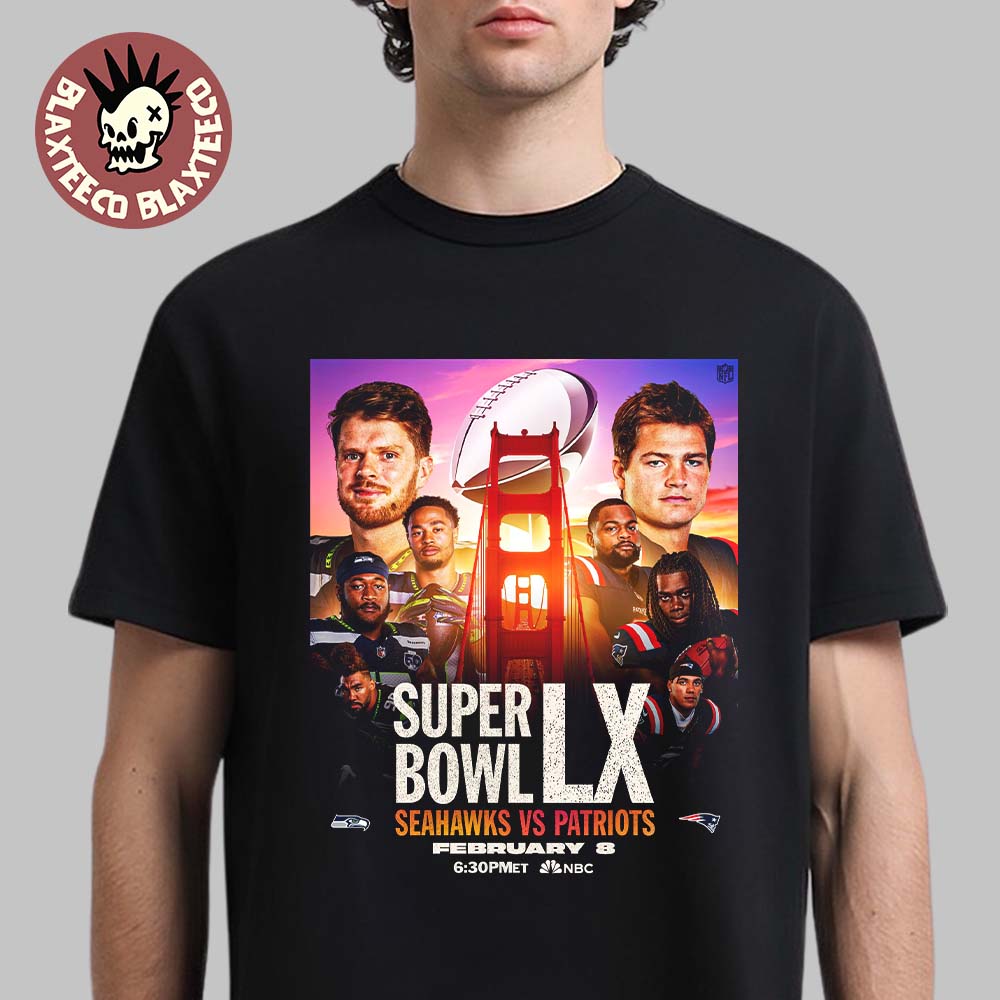 NFL Super Bowl LX 2026 Seattle Seahawks Vs New England Patriots Matchup On February 8 2026 Essentials T-Shirt