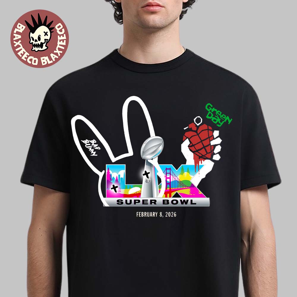 NFL Super Bowl LX 2026 X Bad Bunny X Green Day Opening And Halftime Shows Logo T-Shirt