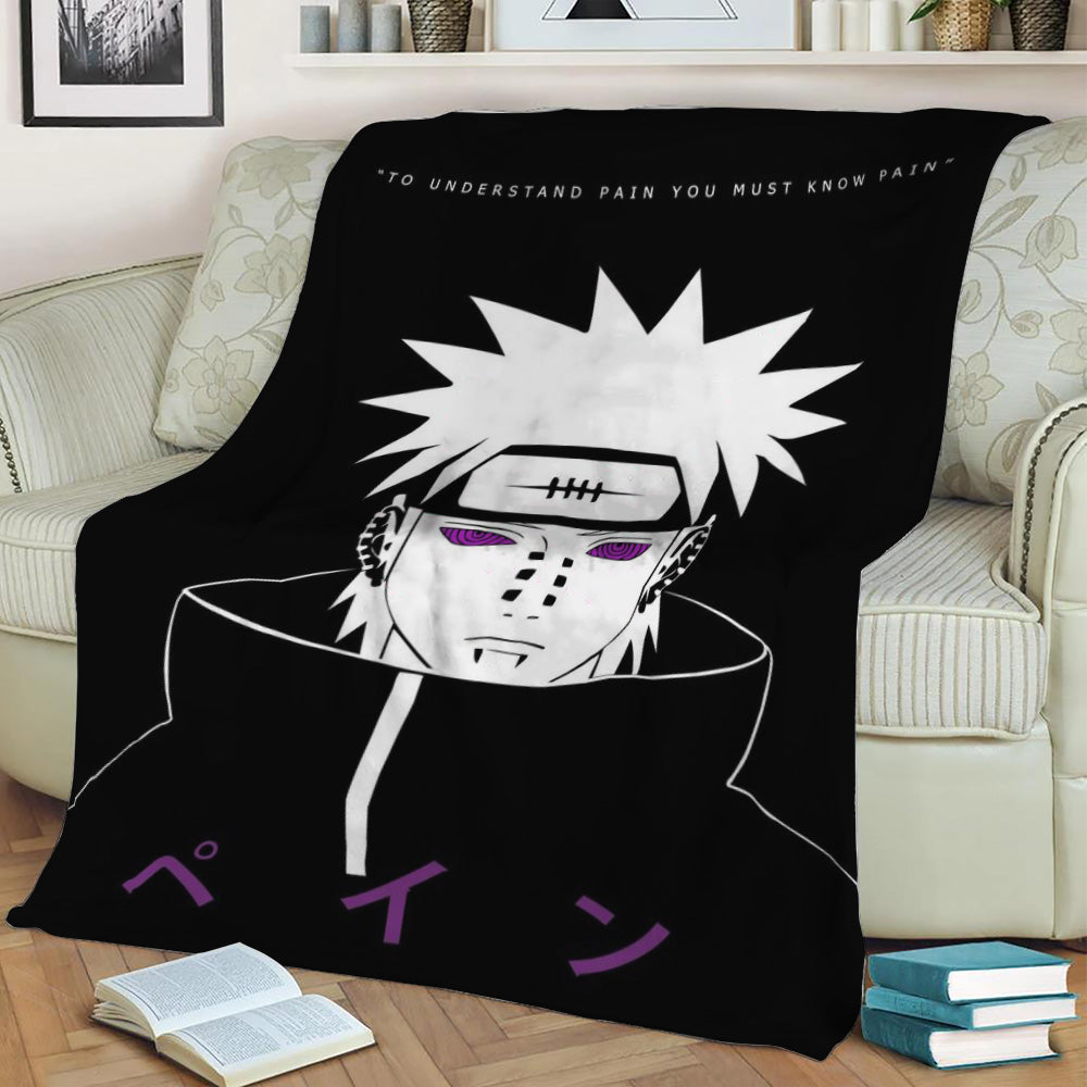 Nagato Pain Anime Quote Fleece Throw Blanket
