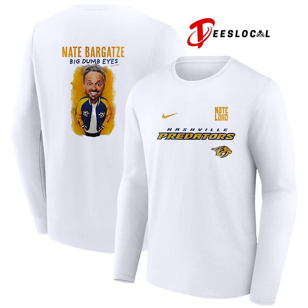 Nashville Predators x Nate Bargatze Big Dumb Eyes world tour caricature graphic shirt