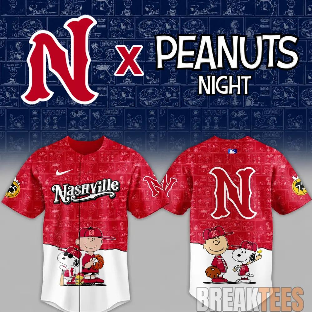Nashville Sounds x Peanuts Night MiLB 2026 Baseball Jersey