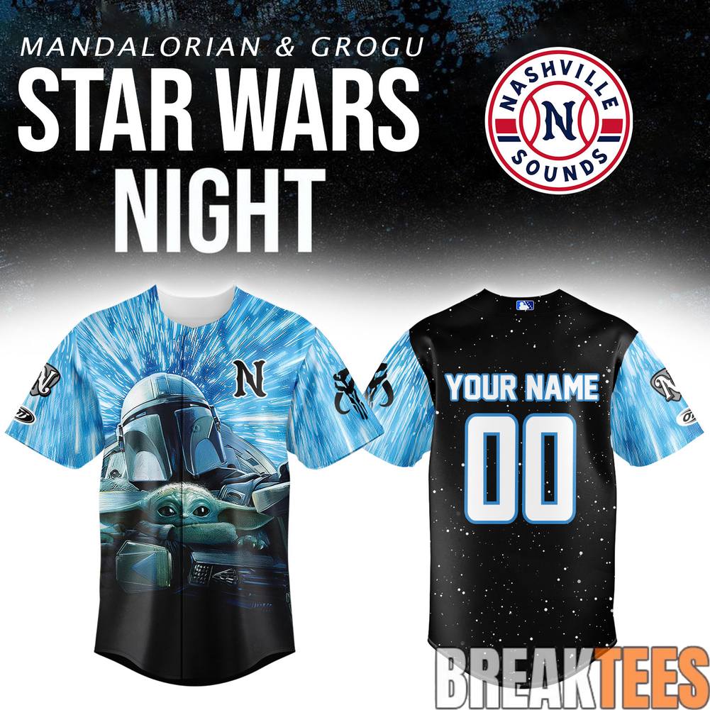 Nashville Sounds x Star Wars Mandalorian & Grogu Custom Baseball Jersey