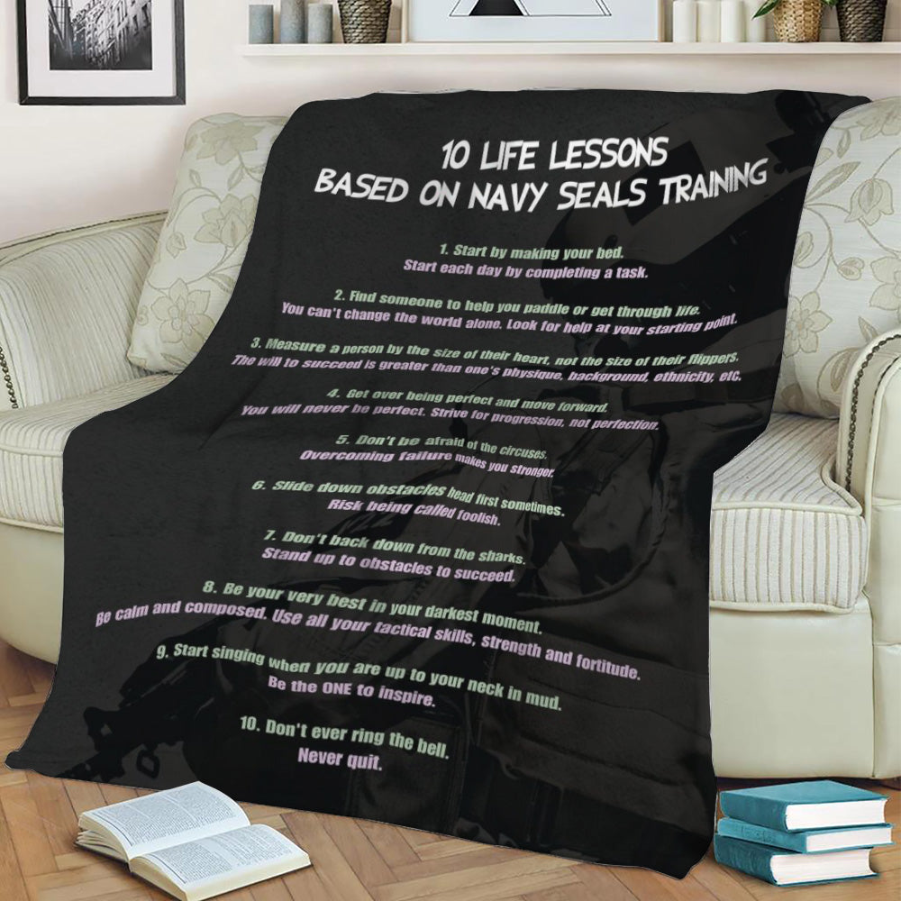 Navy Seals Life Lessons Fleece Throw Blanket