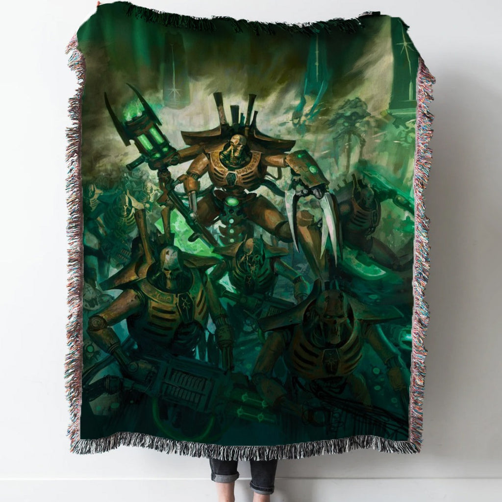 Necrons Woven Tapestry Throw Blanket with Fringe