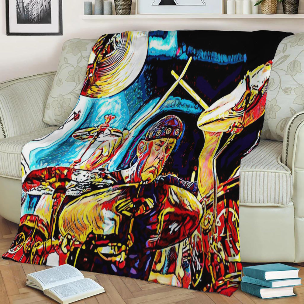 Neil Peart RUSH Fleece Throw Blanket
