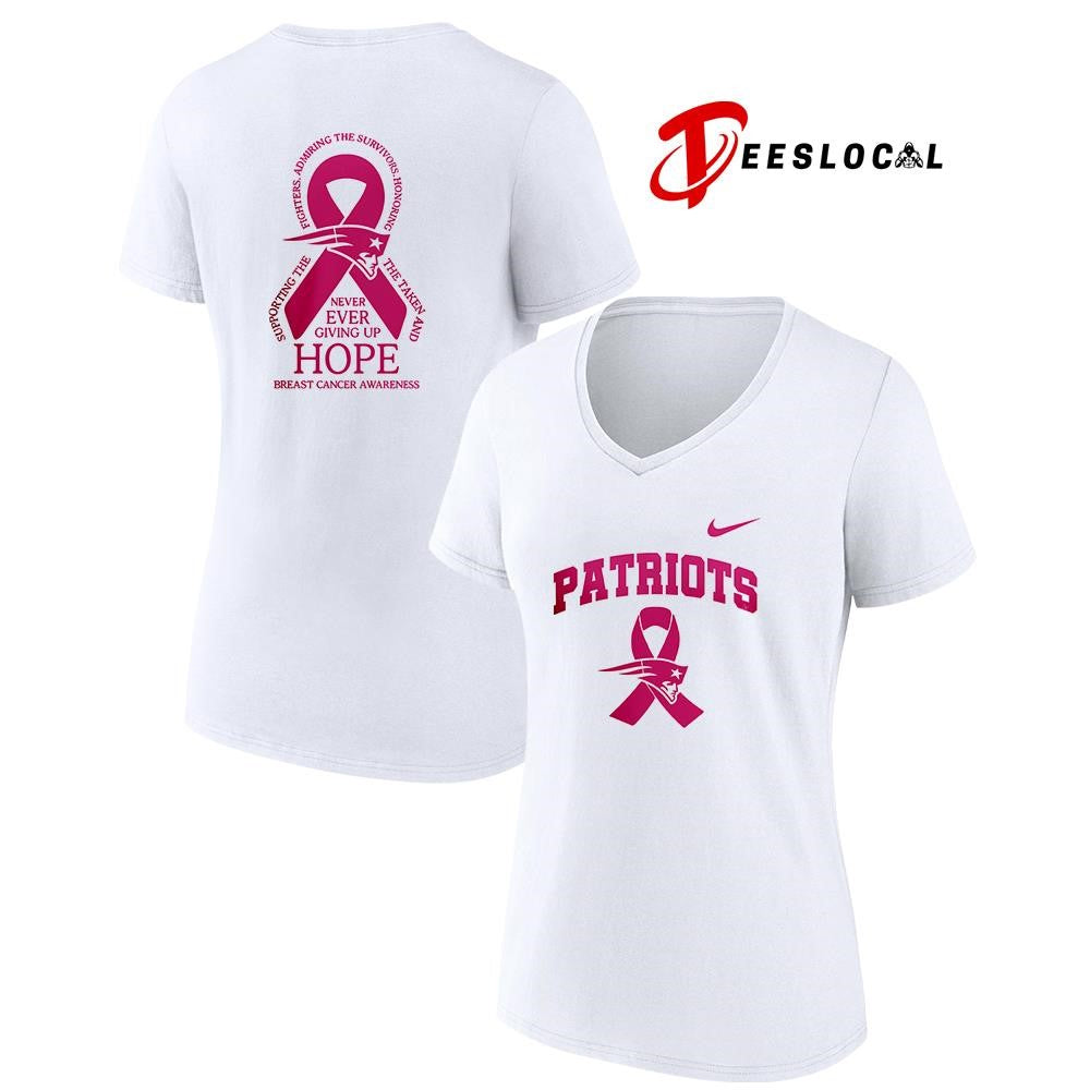 New England Patriots never ever giving up hope breast cancer awareness shirt