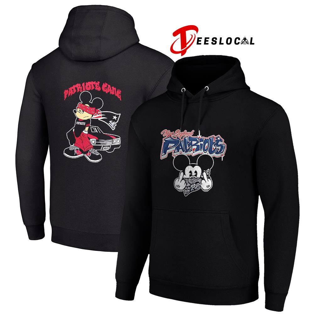 New England Patriots x Gangsta Mickey Mouse middle finger shirt