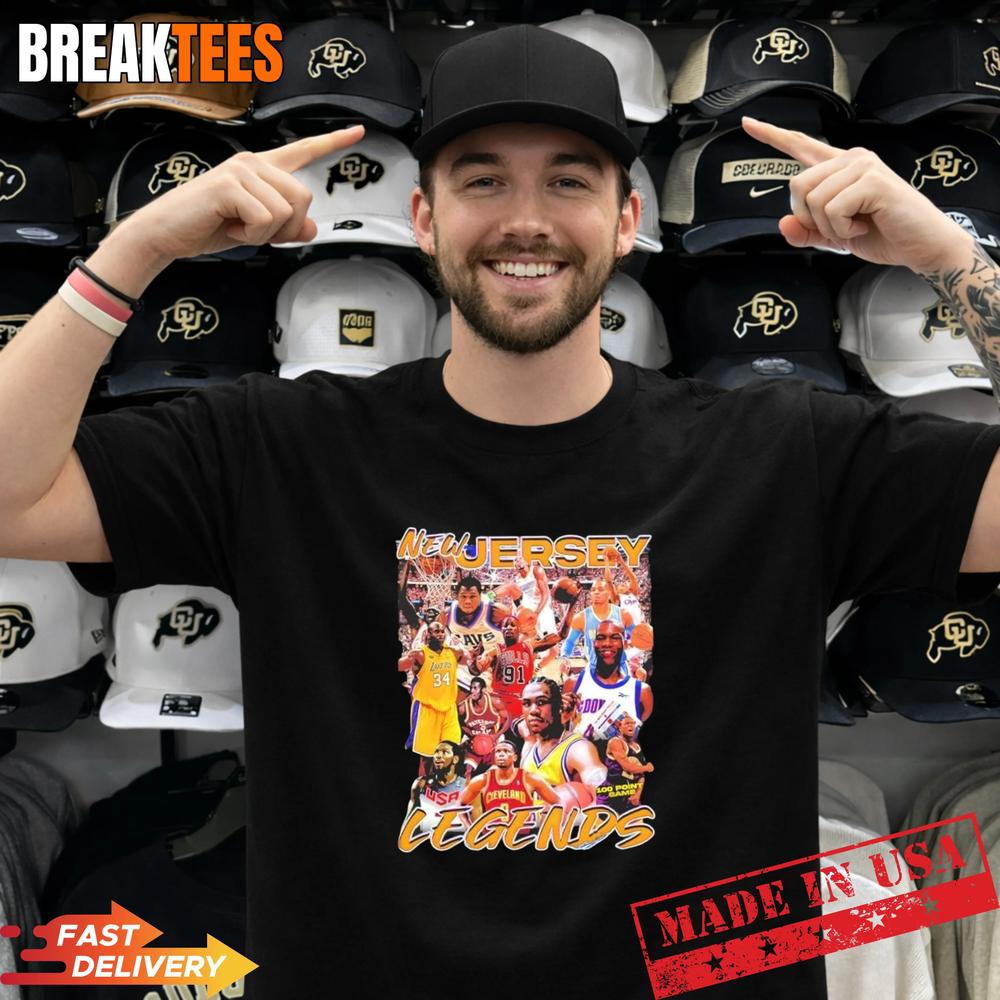 New Jersey Basketball Basketball Legends Graphic T-Shirt