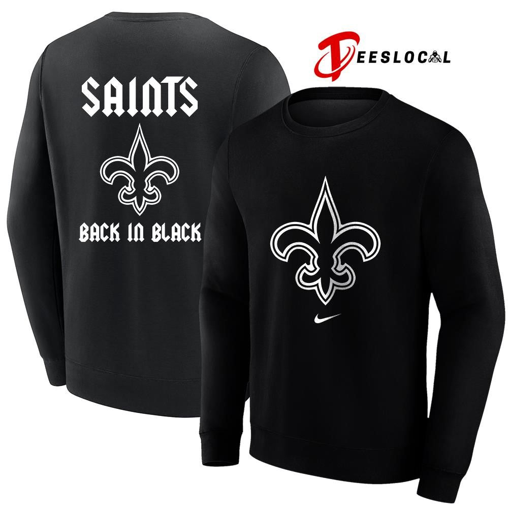New Orleans Saints back in black logo shirt