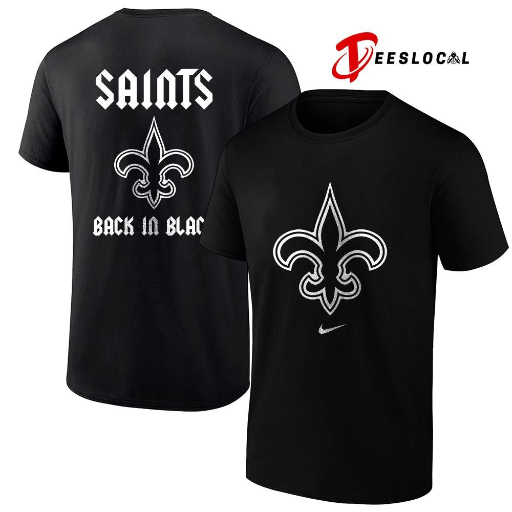 New Orleans Saints back in black logo shirt